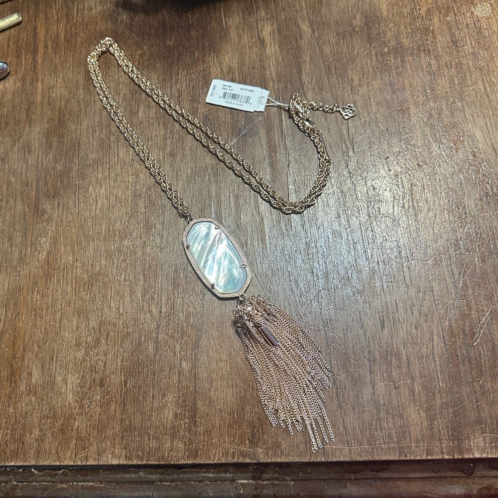 NWT Kendra Scott Rayne Rose Gold Tassel Necklace